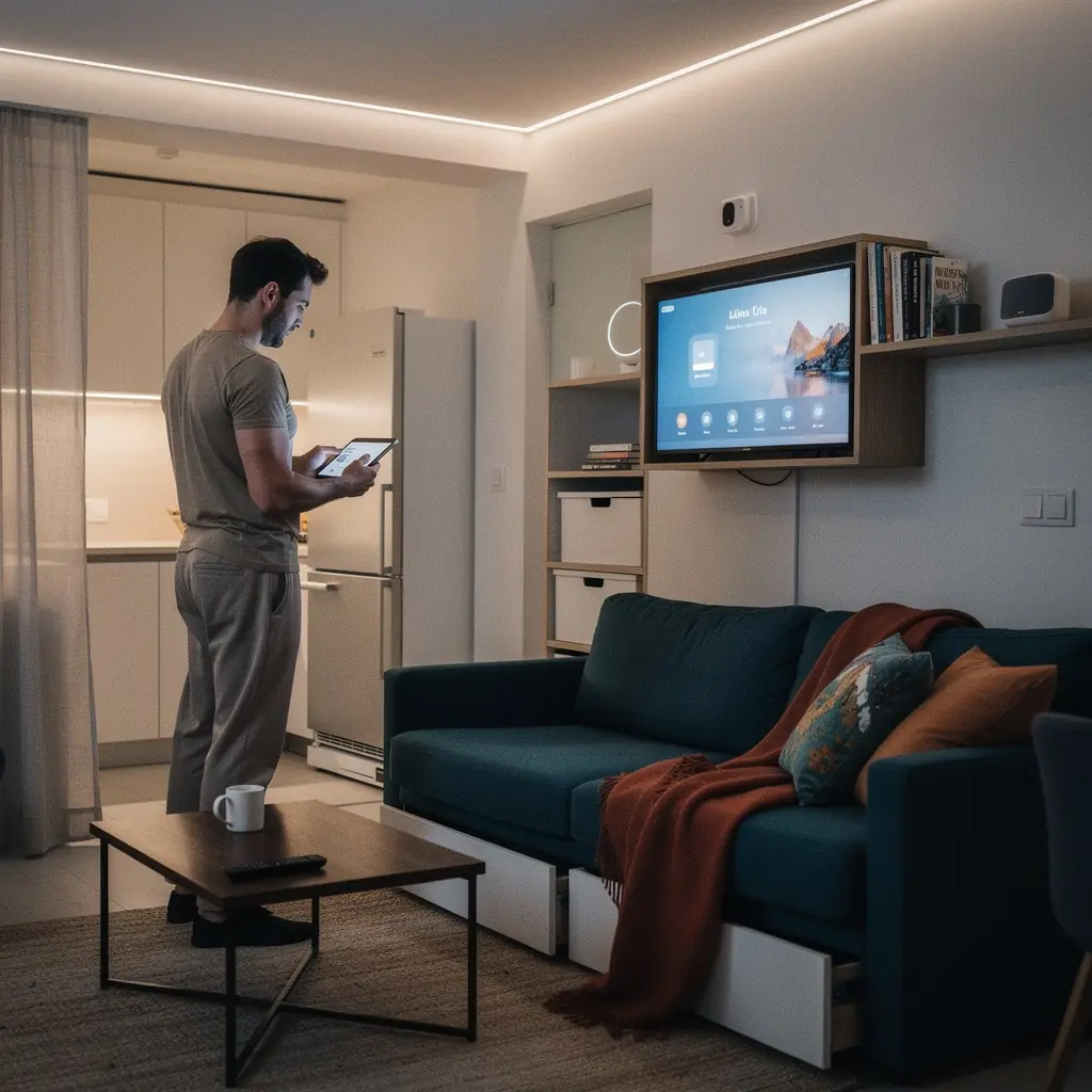 Przykład zastosowania luster w małym mieszkaniu dla optycznego powiększenia