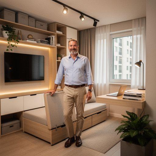 Nowoczesna łazienka z praktycznymi półkami i oświetleniem LED